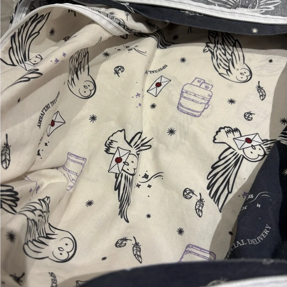 M&S Marks and Spencer Harry Potter Hedwig duvet cover ivory grey full queen